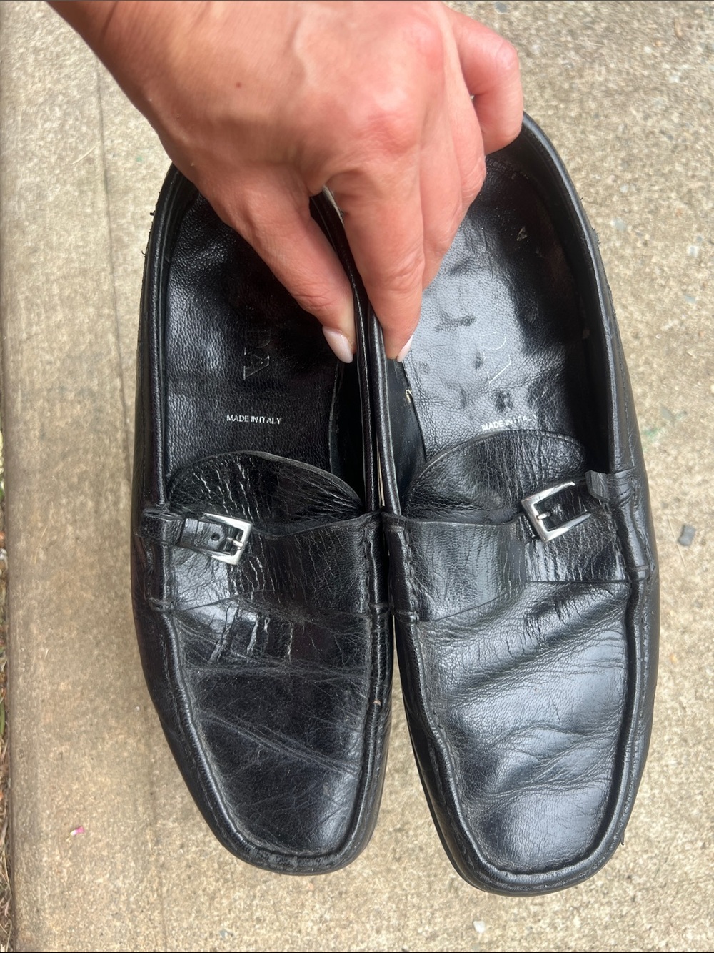 Prada Men's Black Leather Penny Loafers
